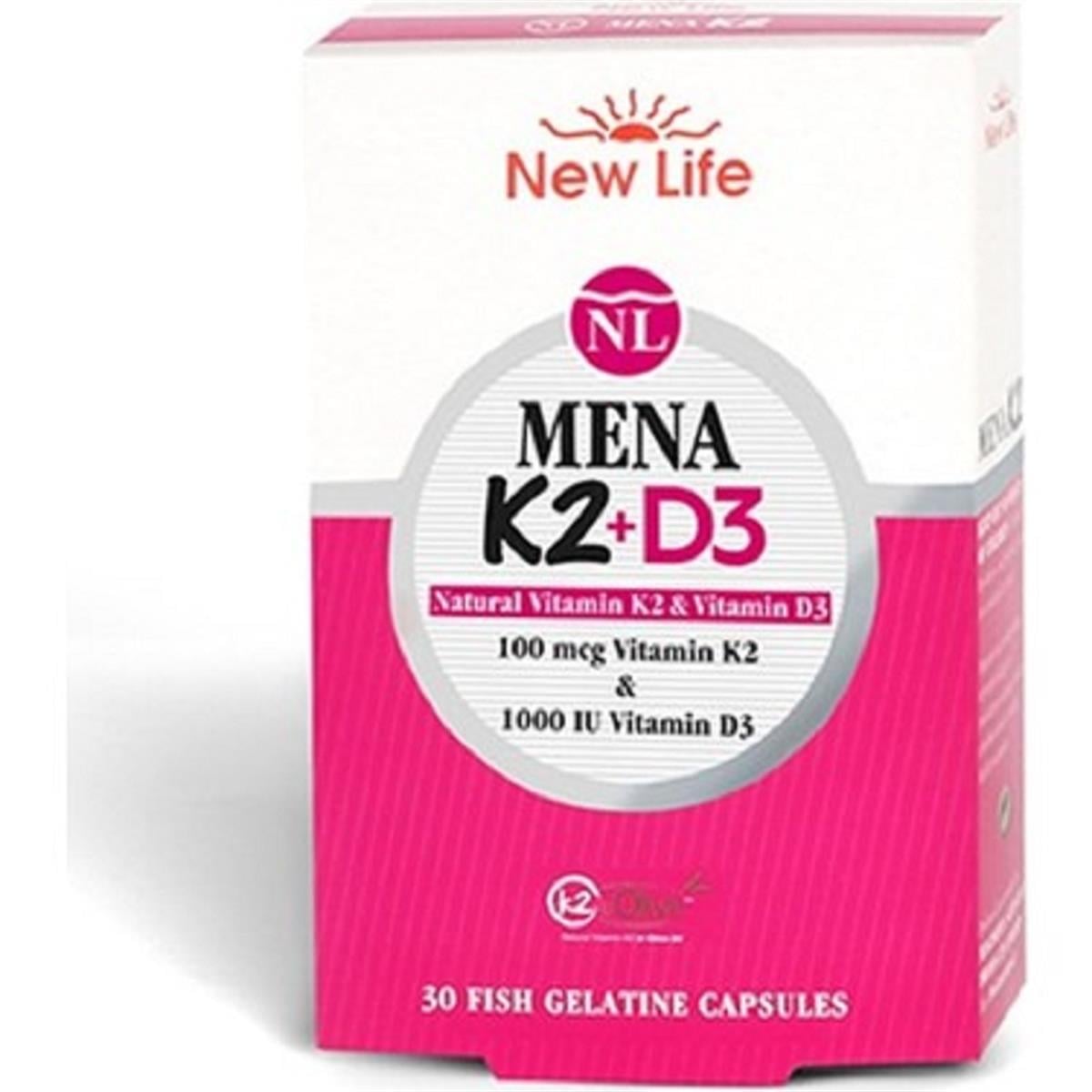 NEW LİFE New Life Mena K2+D3 30 Kapsül