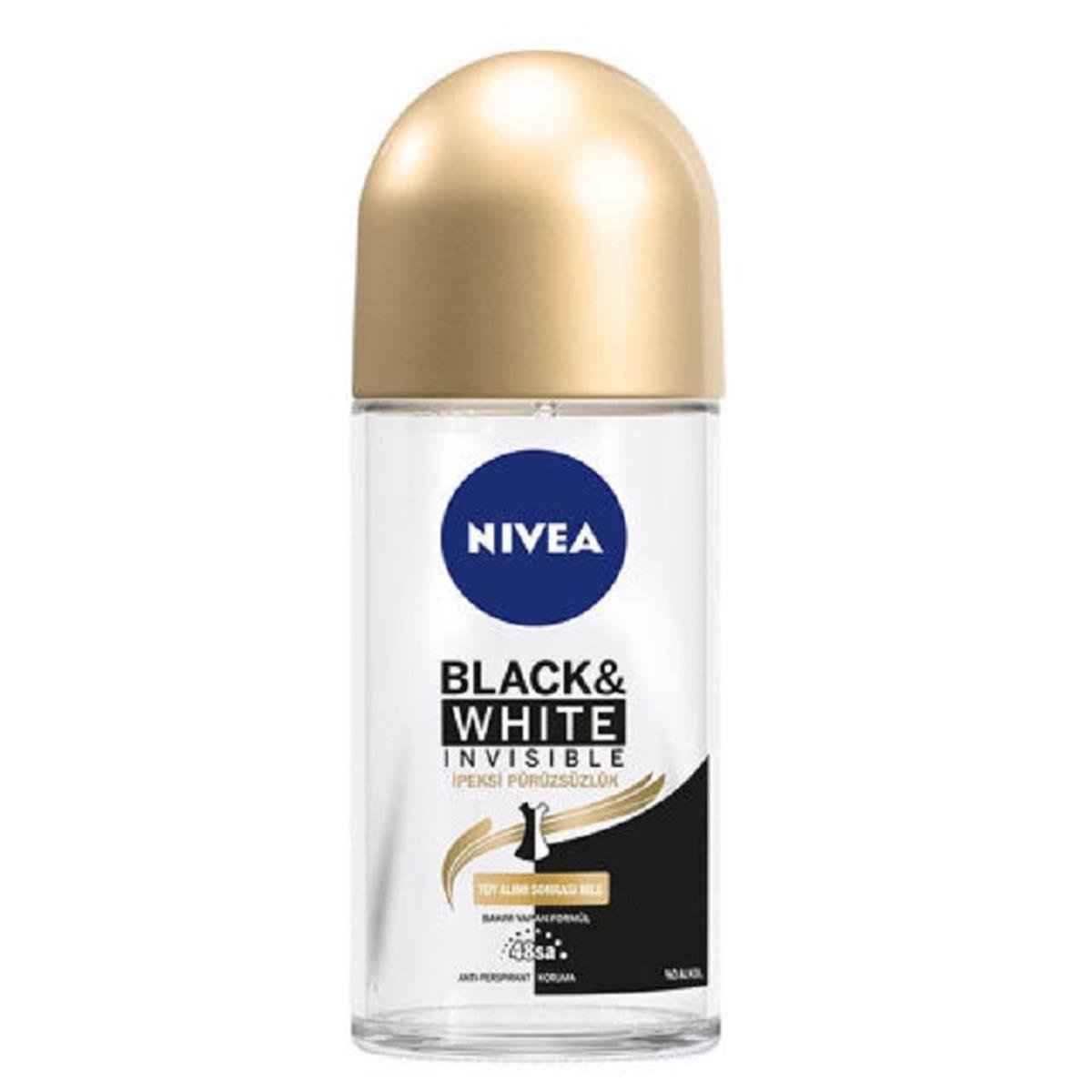 NİVEA Nivea Black & White Invisible Roll On For Women İpeksi Pürüzsüzlük 50 ml