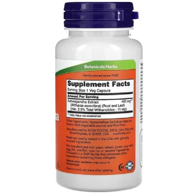 Now Now Foods Ashwagandha 450 mg 90 Veggie Kapsül - İthal