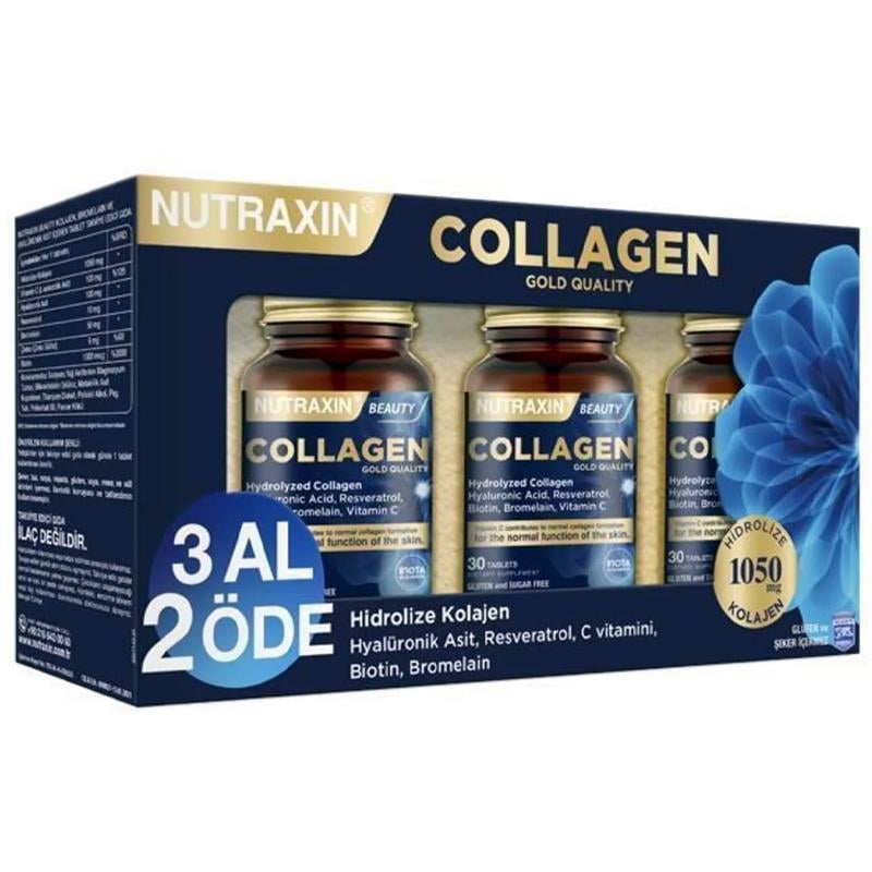 Nutraxin Nutraxin Beauty Gold Collagen 30 Tablet - 3 Al 2 Öde