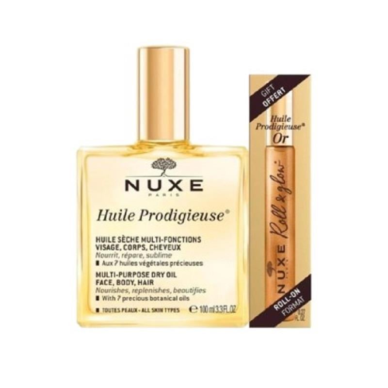 Nuxe Nuxe Huile Prodigieuse Çok Amaçlı Kuru Yağ 100 ml + Nuxe Huile Prodigieuse Or 8 ml
