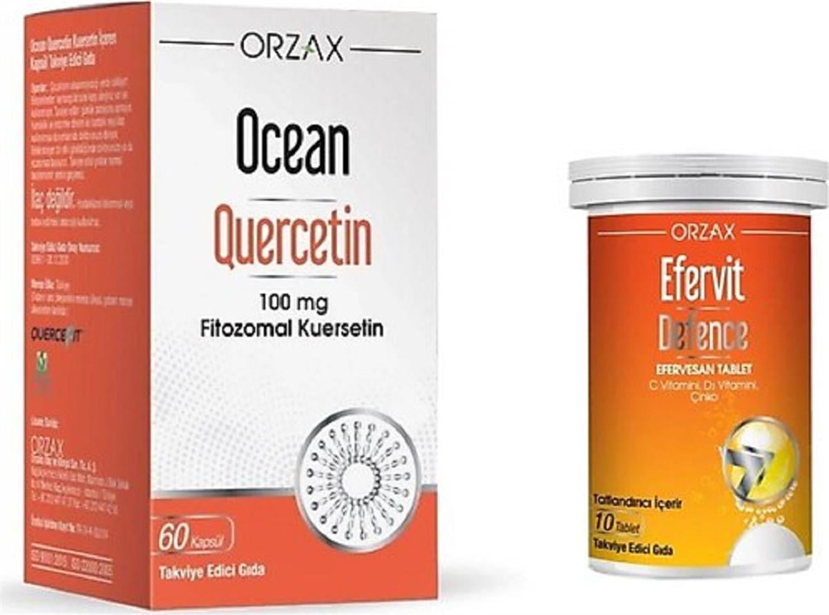 OCEAN Ocean Lipozmal Quercetin 60 Kapsül  + Efervit Defence 10 Efervesan Tablet