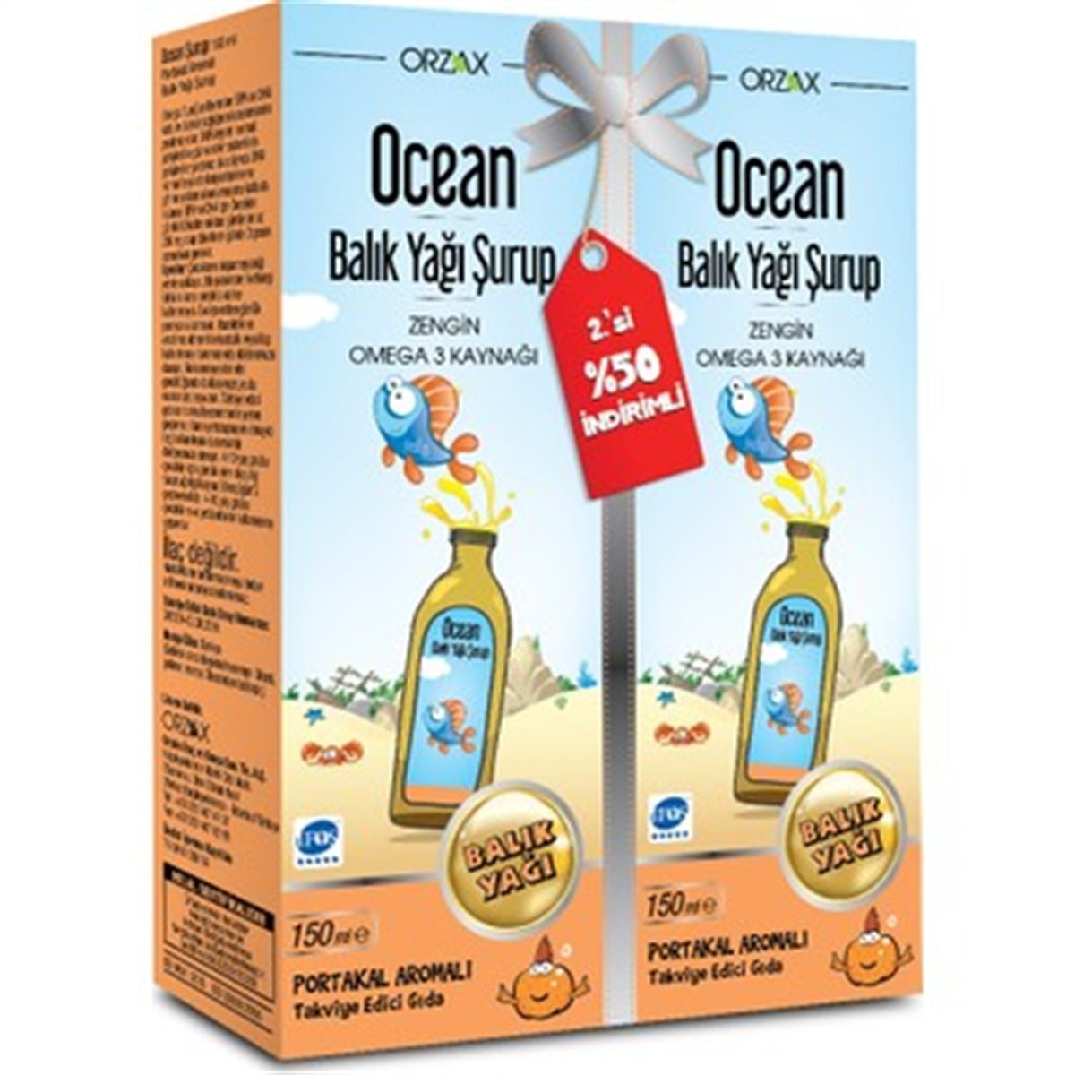 Ocean Portakal Aromalı Balık Yağı Şurubu 150 ml - İkincisi %50 İndirimli Kofre
