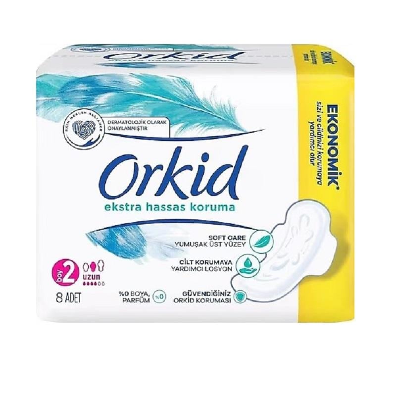 Orkid Orkid Extra Ekonomik Paket Hijyenik Ped Hassas Koruma Uzun 2 Numara 8'li