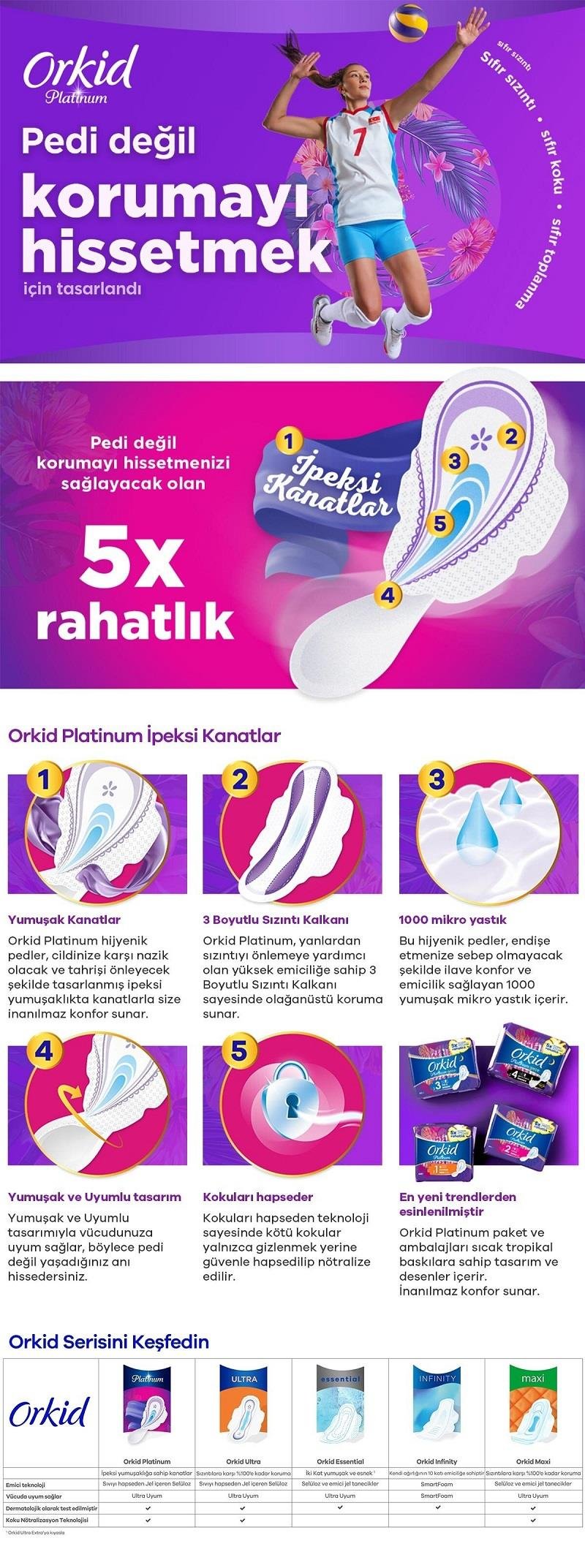 Orkid Orkid Platinum Ultra Hijyenik Ped Normal 8'li