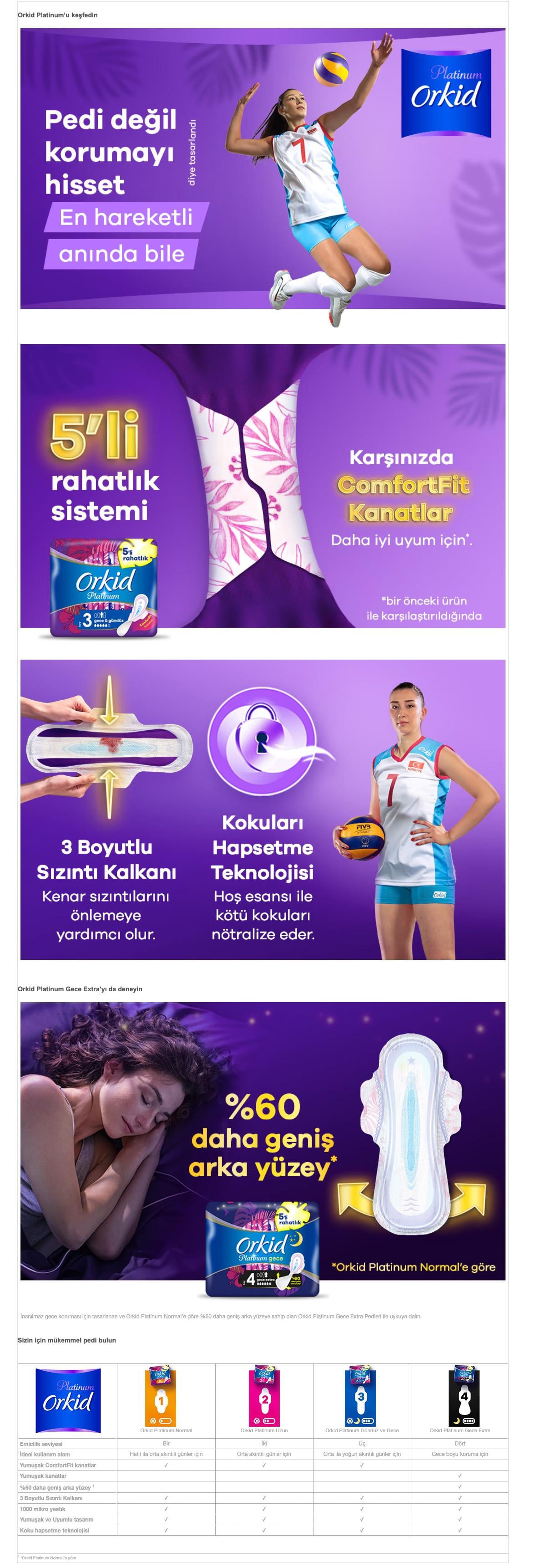 Orkid Orkid Platinum Ultra Hijyenik Ped Uzun 7'li