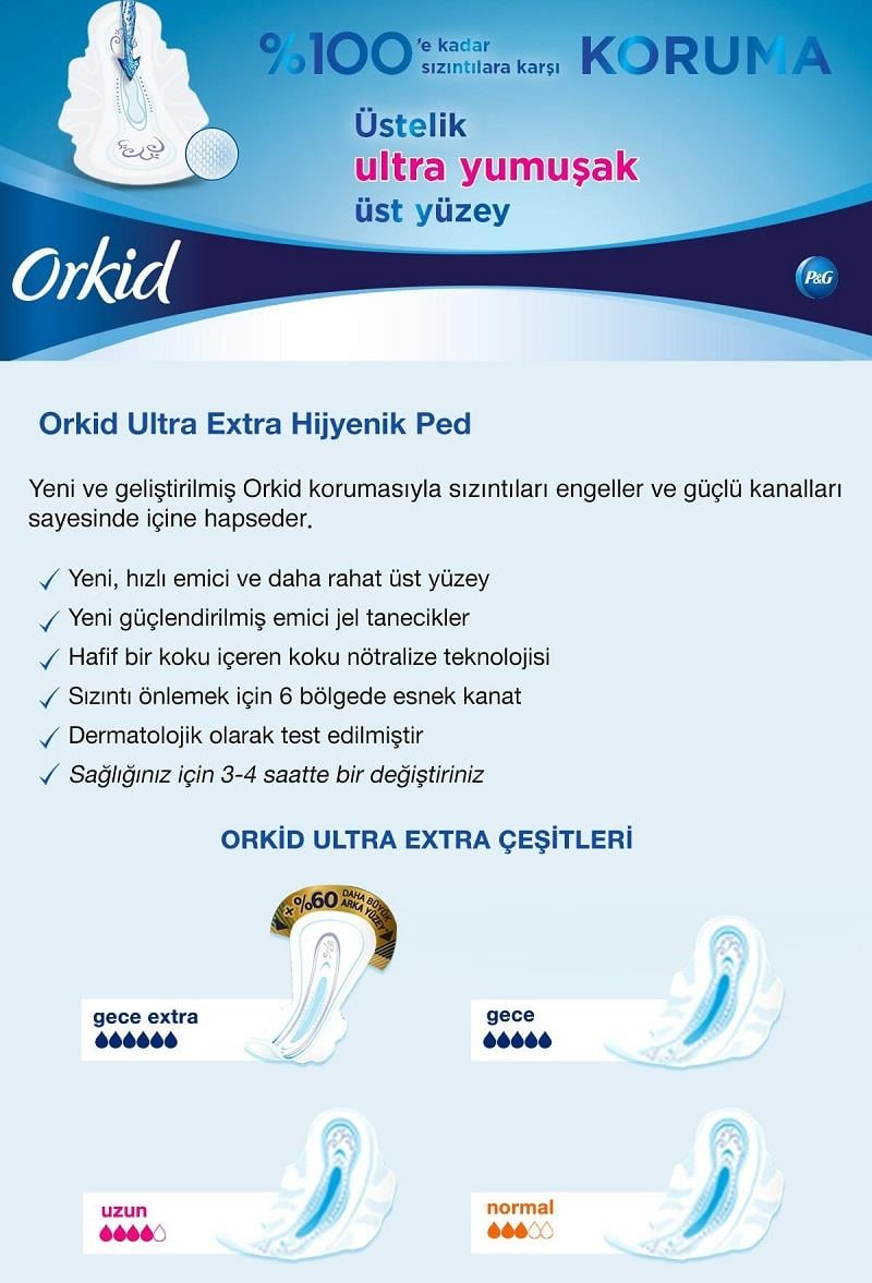 Orkid Orkid Ultra Hijyenik Ped Extra Uzun 7'li