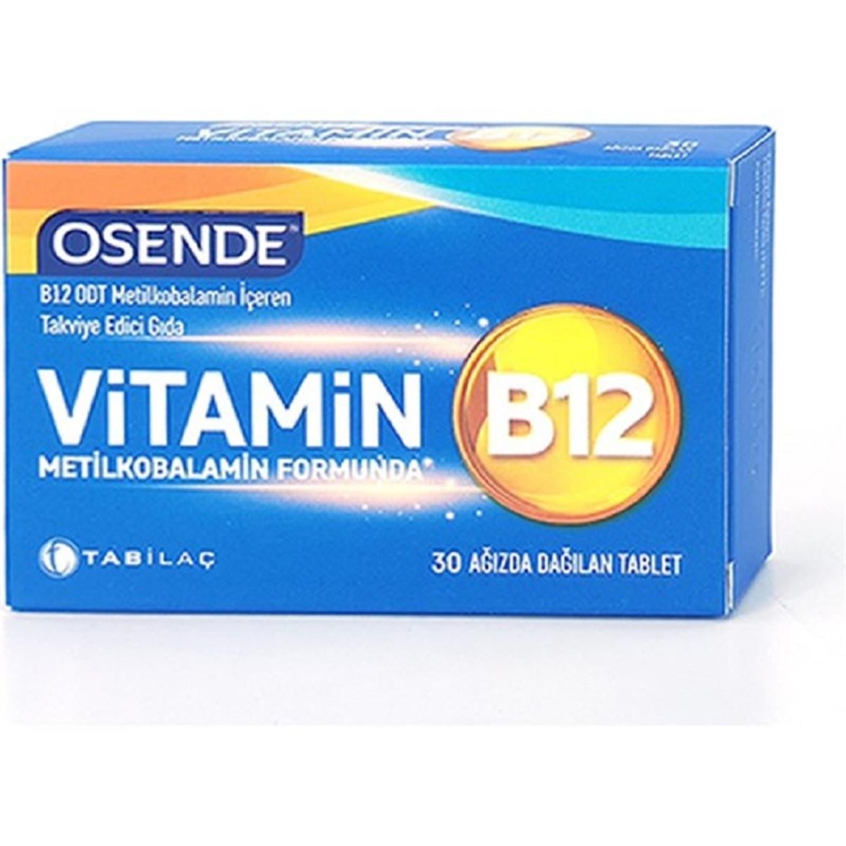 OSENDE Osende Vitamin B12 30 Ağızda Dağılan Tablet