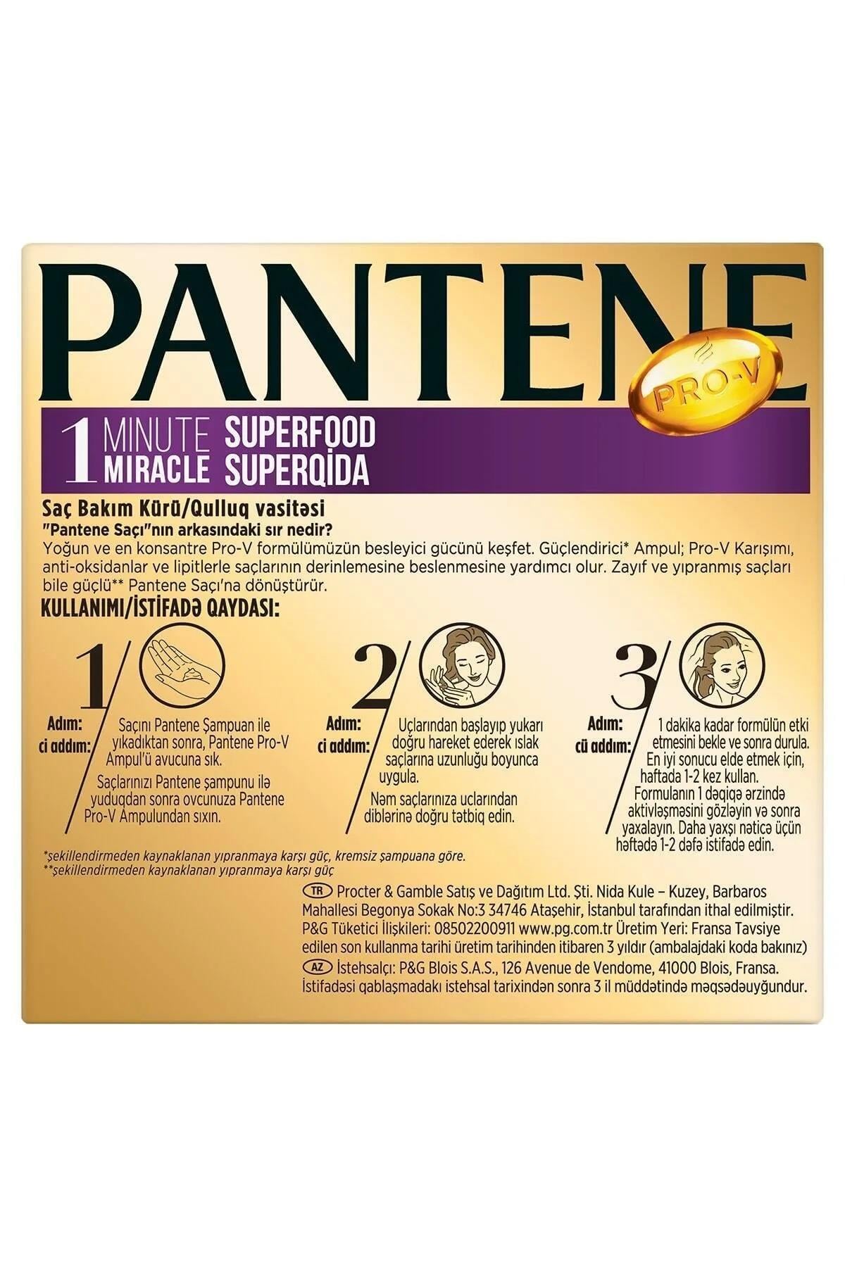Pantene Pantene Ampul 1 Dakikada Mucize Superfood 3'lü 15 ml