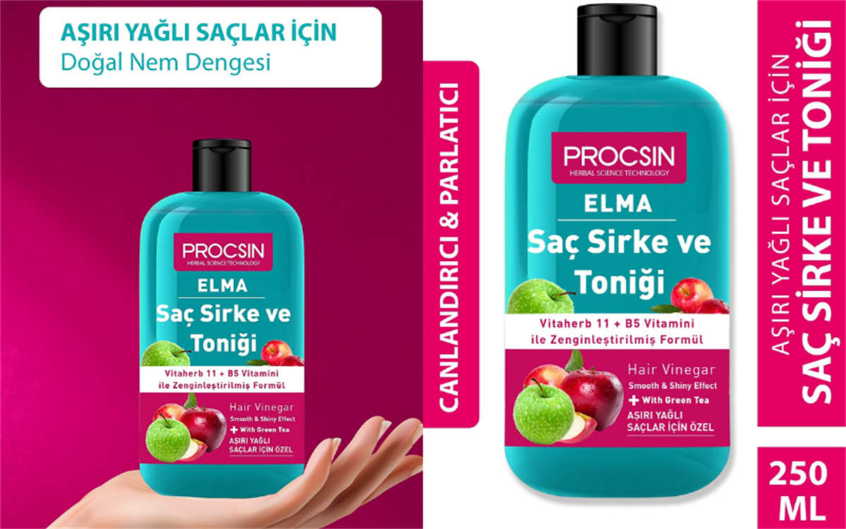 Procsin Procsin Elmalı Saç Sirke ve Toniği 250 ml