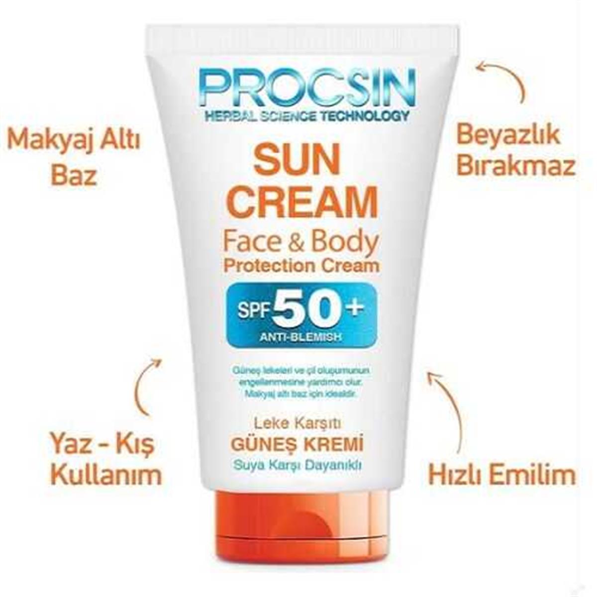 Procsin Procsin Leke Karşıtı Yüz & Vücut Güneş Kremi SPF50 50 ml