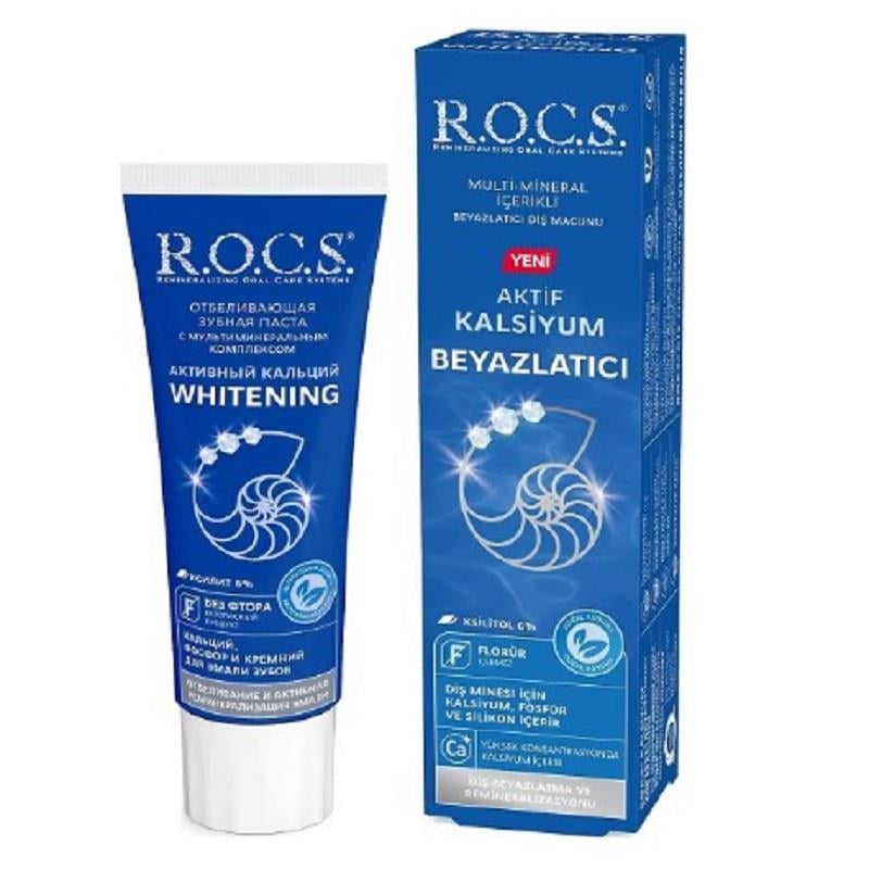 Rocs Rocs Aktif Kalsiyum Beyazlatıcı Diş Macunu 75 ml