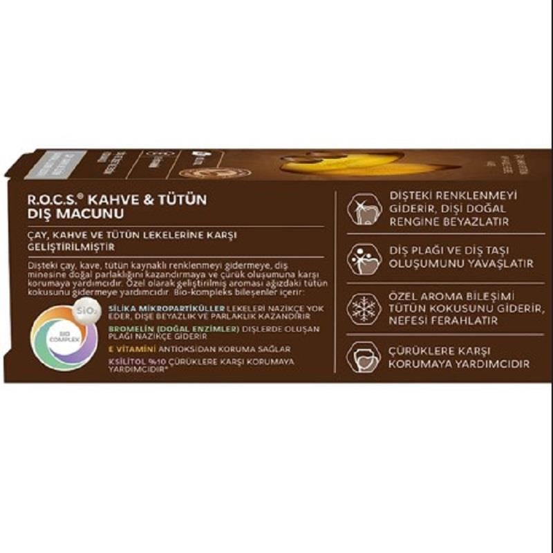 Rocs Rocs Coffee & Tobacco Diş Macunu 74 gr