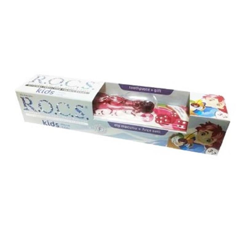 Rocs Rocs Kids 3-7 Yaş Meyve Külahı Diş Macunu Fırça Seti