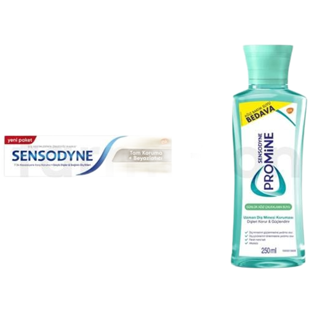 Sensodyne Sensodyne Diş Macunu Tam Koruma ve Beyazlatıcı Macun 75 ml + Sensodyne Diş Macunu Ağız Bakım Suyu 250 ml