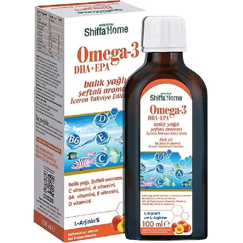 Shiffa Home Shiffa Home Omega-3 Balık Yağı Şeftali Aromalı 100 ml
