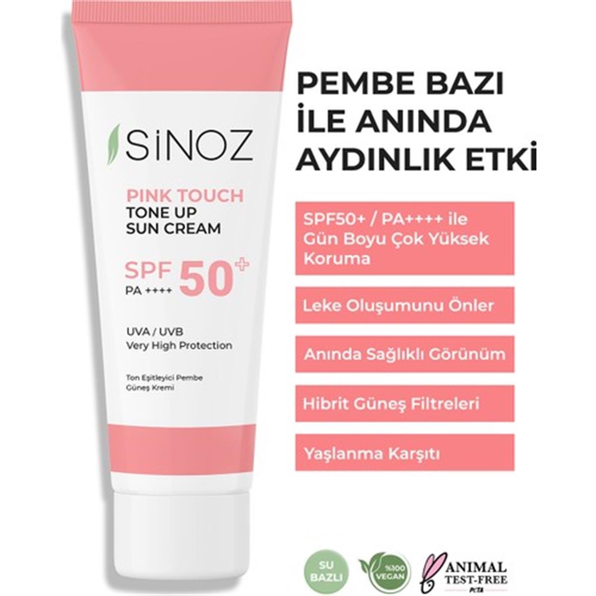 Sinoz Sinoz Güneş Kremi Pink Touch Ton Eşitleyici Pembe SPF50+ 50 ml