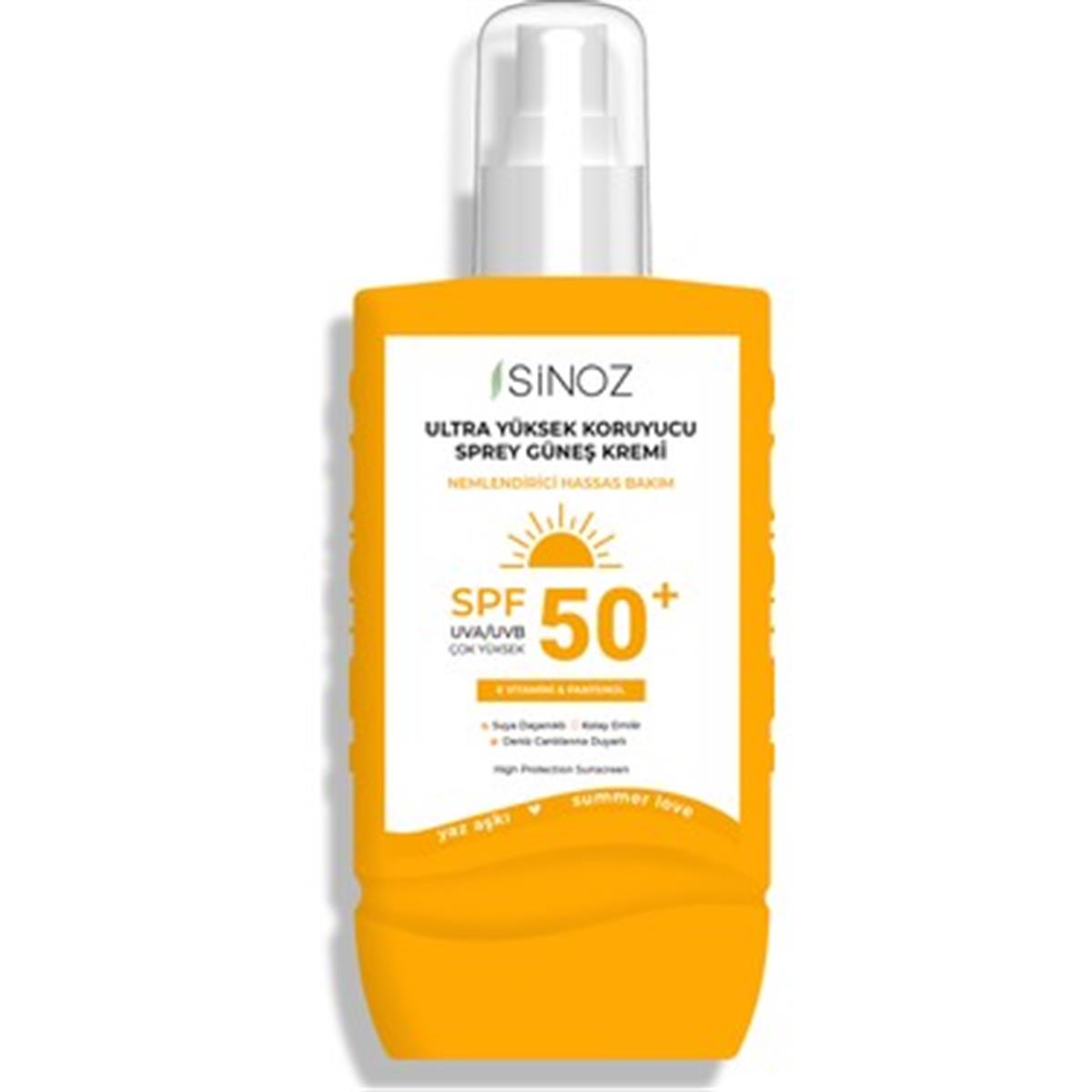 Sinoz Sinoz Ultra Yüksek Koruyucu Vücut Güneş Kremi Nemlendirici Hassas Bakım Sprey SPF50+ 200 ml