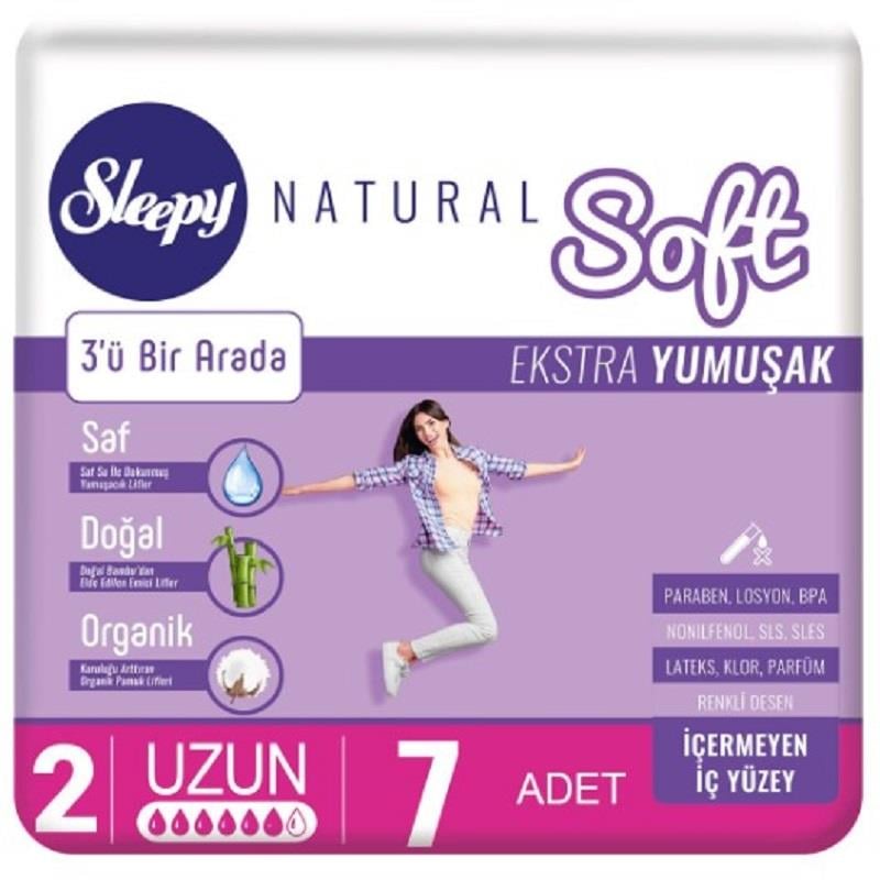 Sleepy Sleepy Natural Soft Hijyenik Ped Uzun 7'li