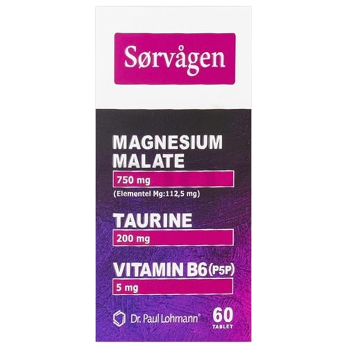 SORVAGEN Sorvagen Magnezyum Malat Taurin ve Vitamin B6 P5P 60 Tablet