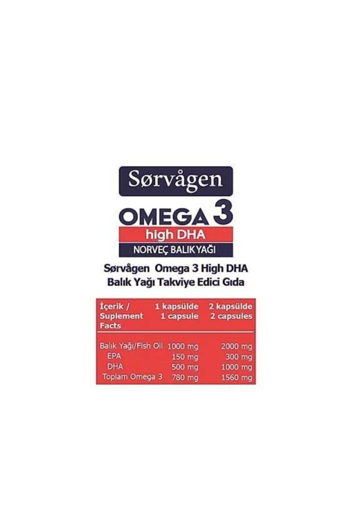 SORVAGEN Sorvagen Omega 3 High DHA Norveç Balık Yağı 50 Kapsül