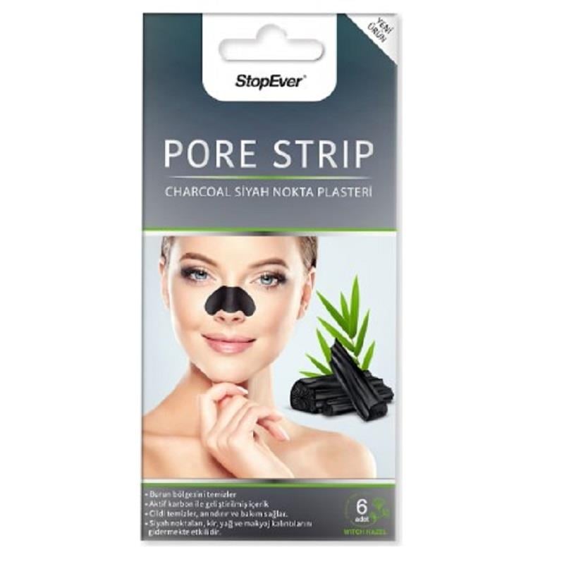 StopEver Stopever Charcoal Pore Strip Kömürlü Siyah Nokta Plasteri 6'lı