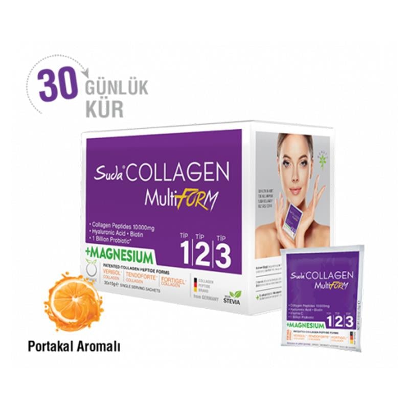 Suda Collagen Suda Collagen Multiform Portakallı Magnesium 30 Saşe 15 gr