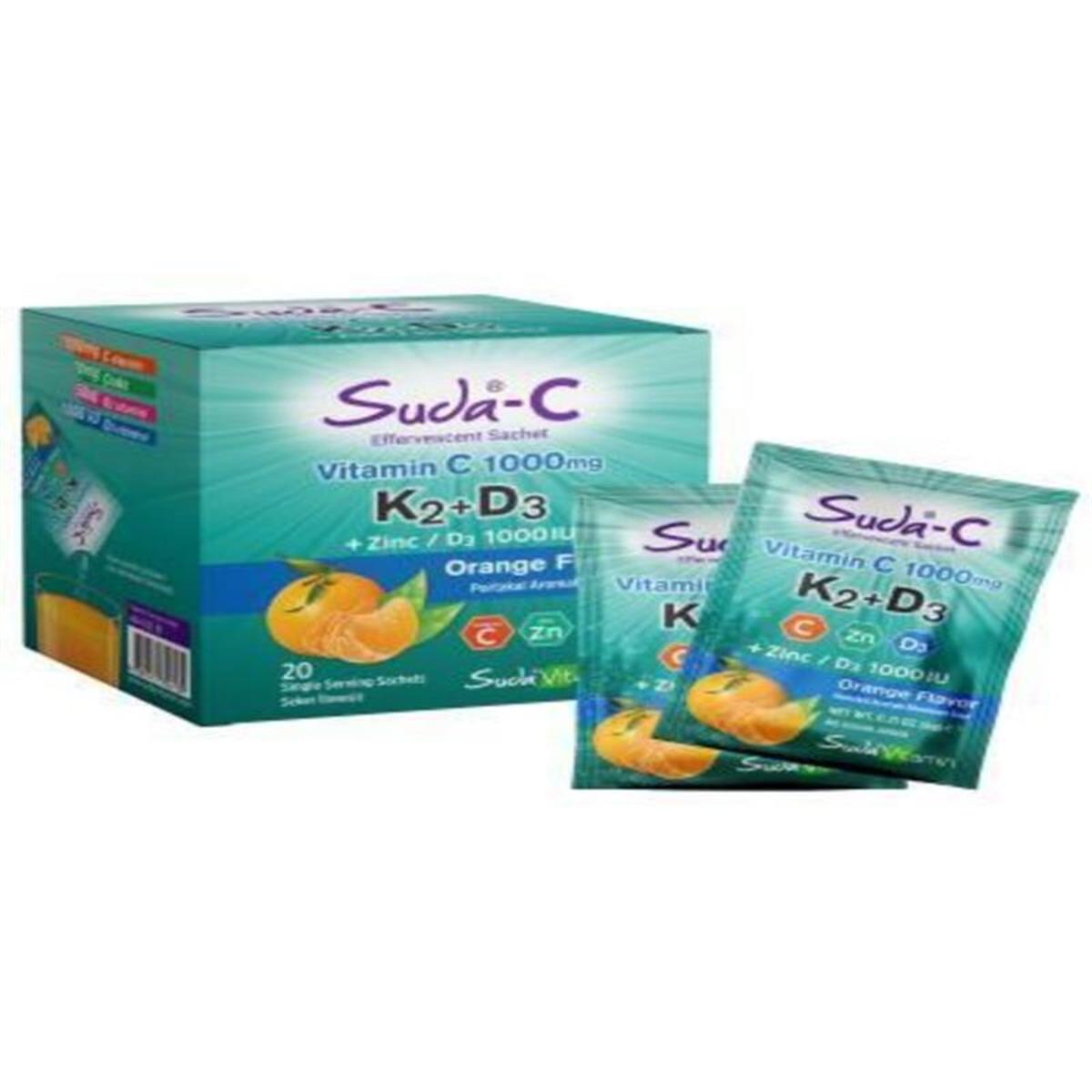Suda Vitamin Suda Vitamin C 1000 mg K2 D3 Zinc 20 Saşe