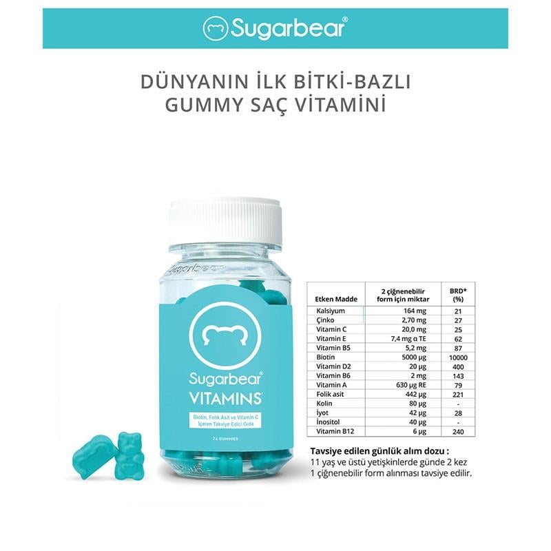 Sugarbear Sugarbear Hair Vitamin Gummies 75'li
