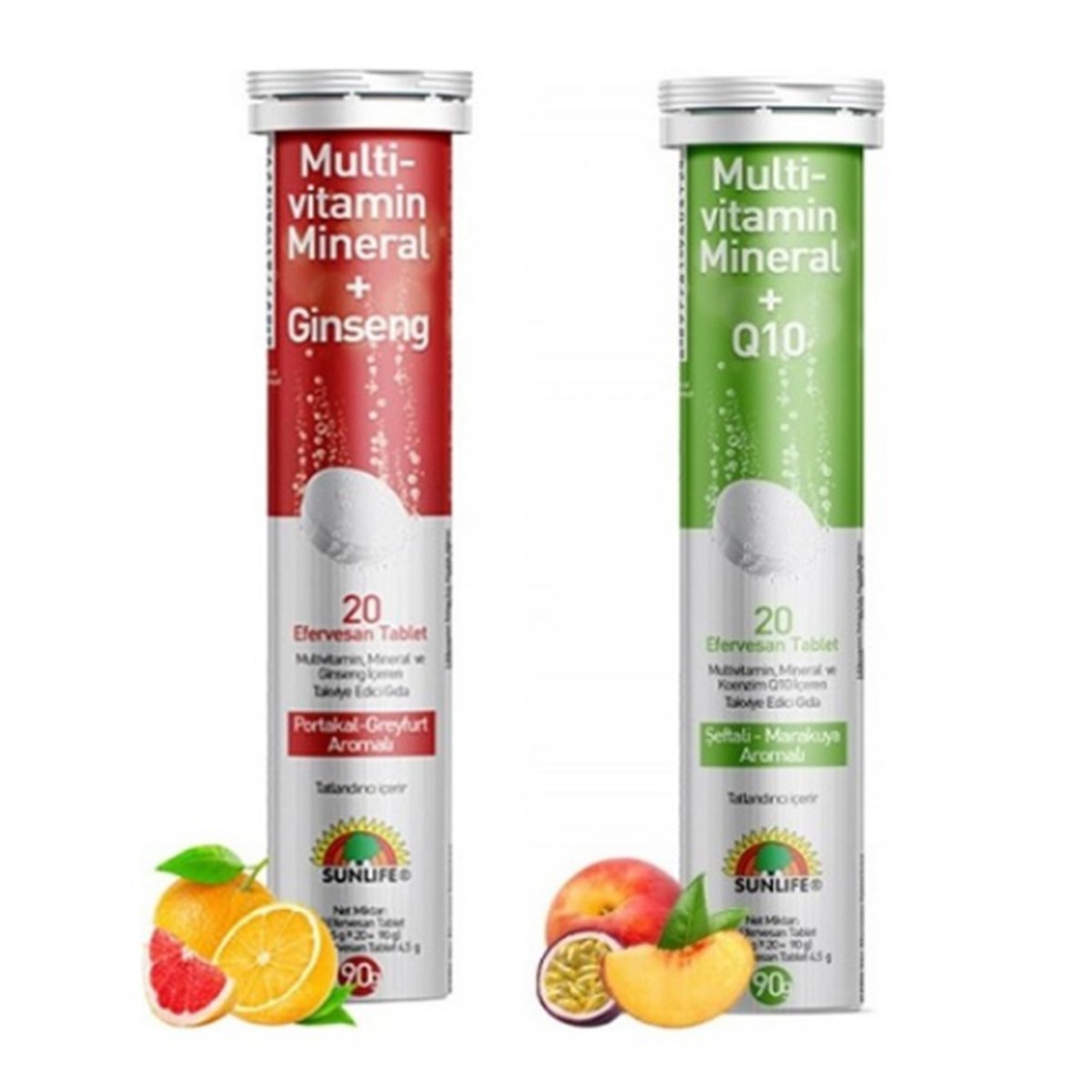 Sunlife Sunlife Multivitamin Destek Seti - Multi Vitamin Ginseng 20 Tablet + Multivitamin Mineral Q10 20 Tab