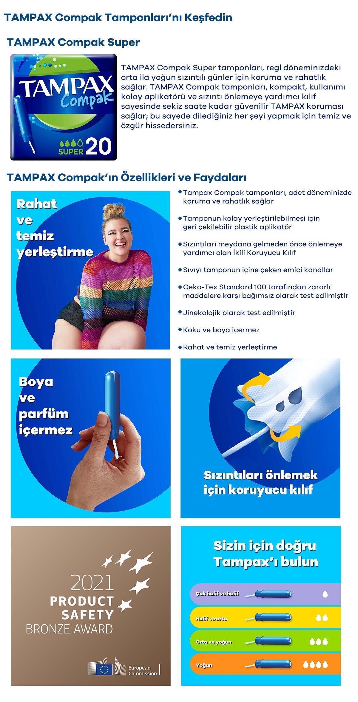 Tampax Tampax Compak Tampon Super 20'li