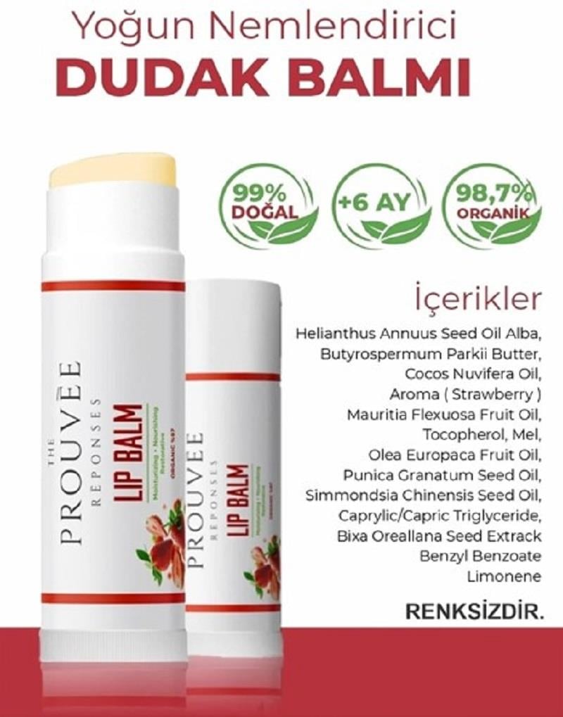 The Prouvée Réponses The Prouvée Réponses Organik Dudak Lip Balm Çilek Aromalı 5 ml