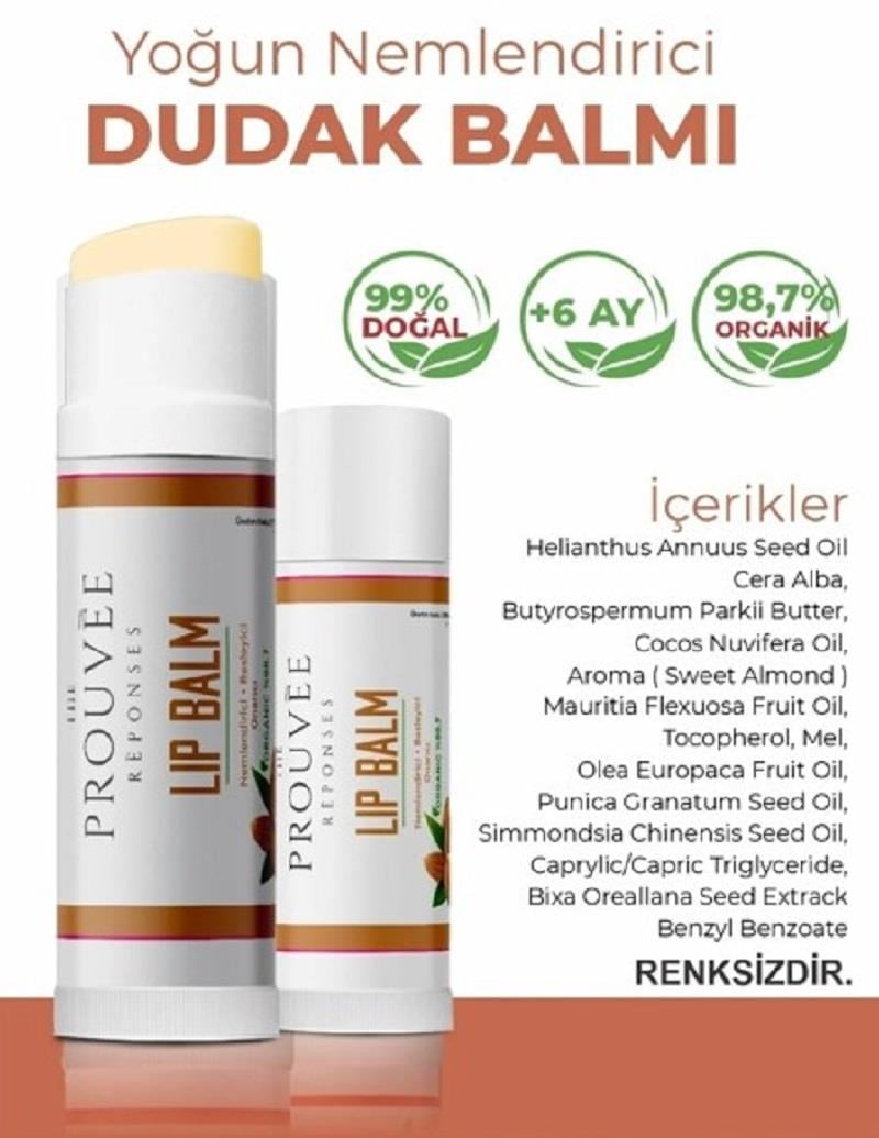 The Prouvée Réponses The Prouvée Réponses Organik Dudak Lip Balm Tatlı Badem 5 ml