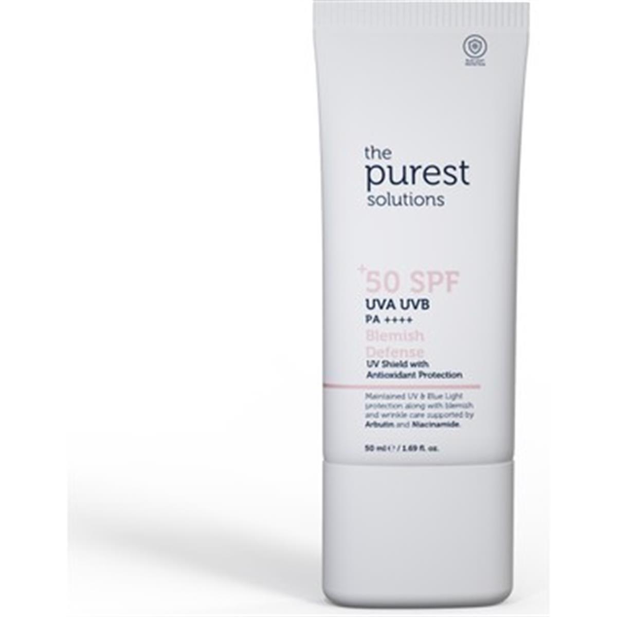 The Purest Solutions The Purest Solutions Blemish Defense Antioksidan Destekli Lekeli Ciltler İçin Güneş Kremi SPF50+ 50 ml
