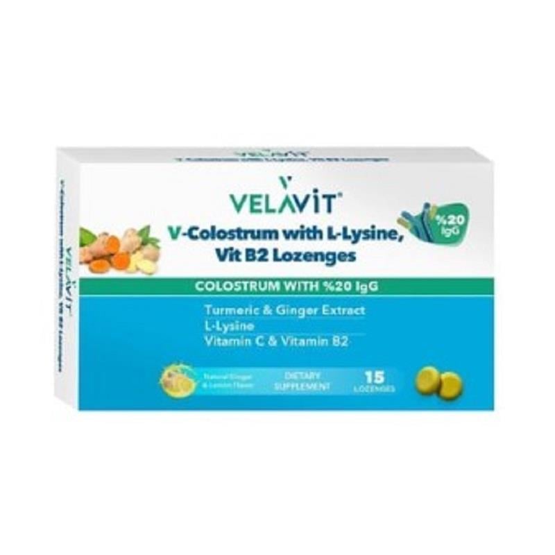 VELAVİT Velavit V-Colostrum With L-Lysine Vitamin B2 Lozenges 15 Pastil