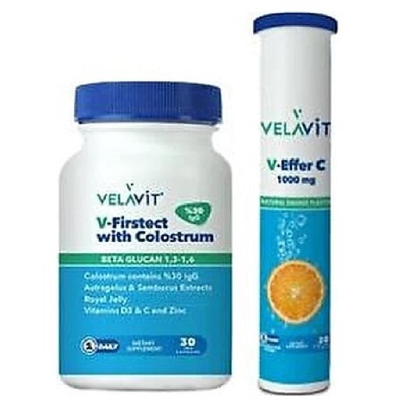 Velavit Velavit V-Firstect with Colostrum 30 Tablet + V-Effer C 1000 mg Hediyeli