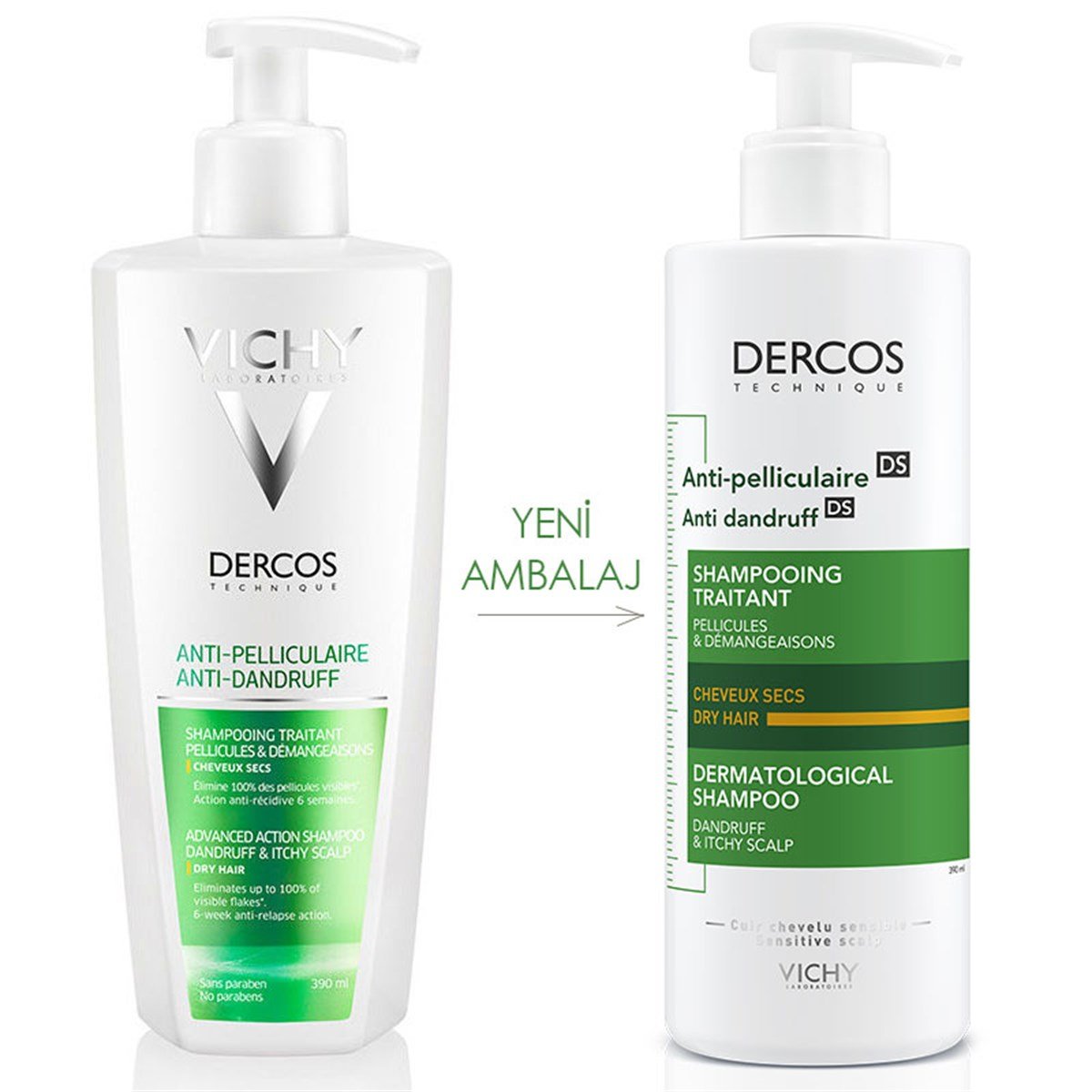 Vichy Vichy Dercos Anti-Dandruff Şampuan Kuru Saçlar için Kepek Karşıtı 390 ml