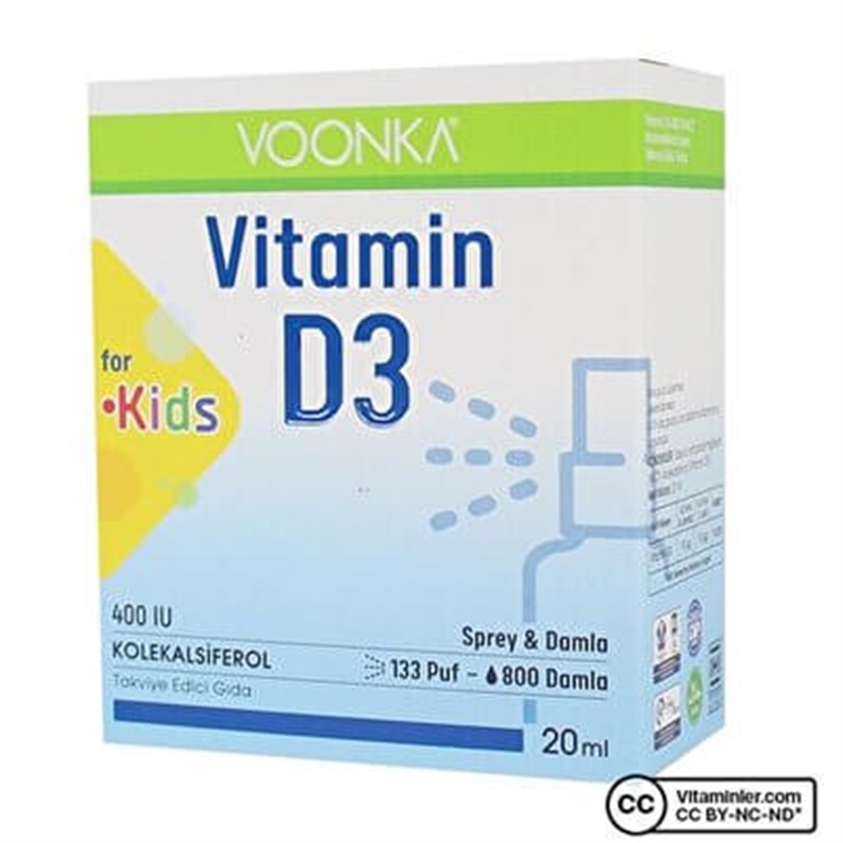 VOONKA Voonka Vitamin D3 400 IU Kids Sprey 20 ml