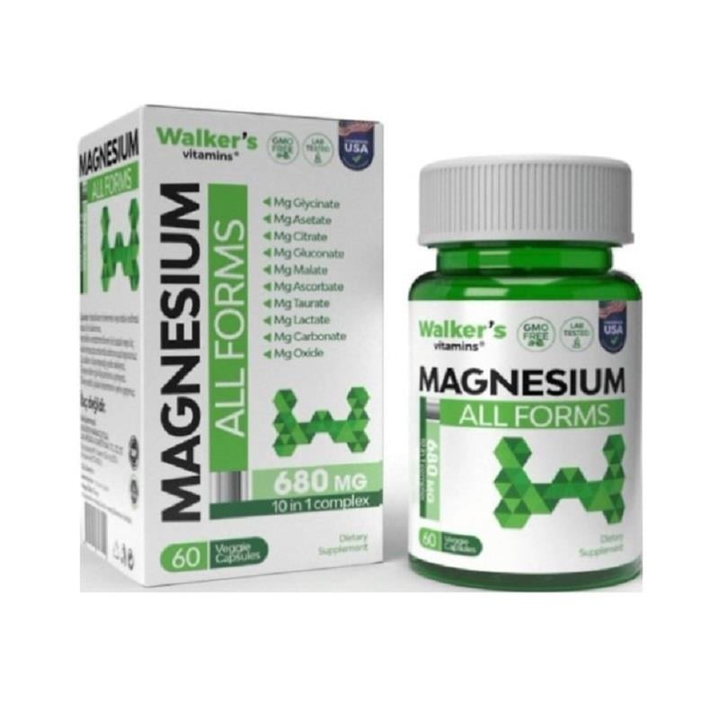 Walkers Walkers Magnezyum All Forms (SİTRAT, MALAT, BİSGLİSİNAT, TAURAT, LAKTAT, ASKORBAT, GLUKONAT, ASPARTAT, B6)