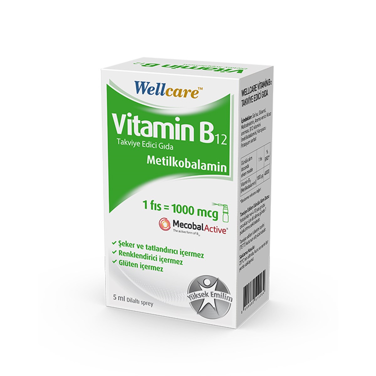 Wellcare Vitamin B12 1000 mcg Sprey 5 ml