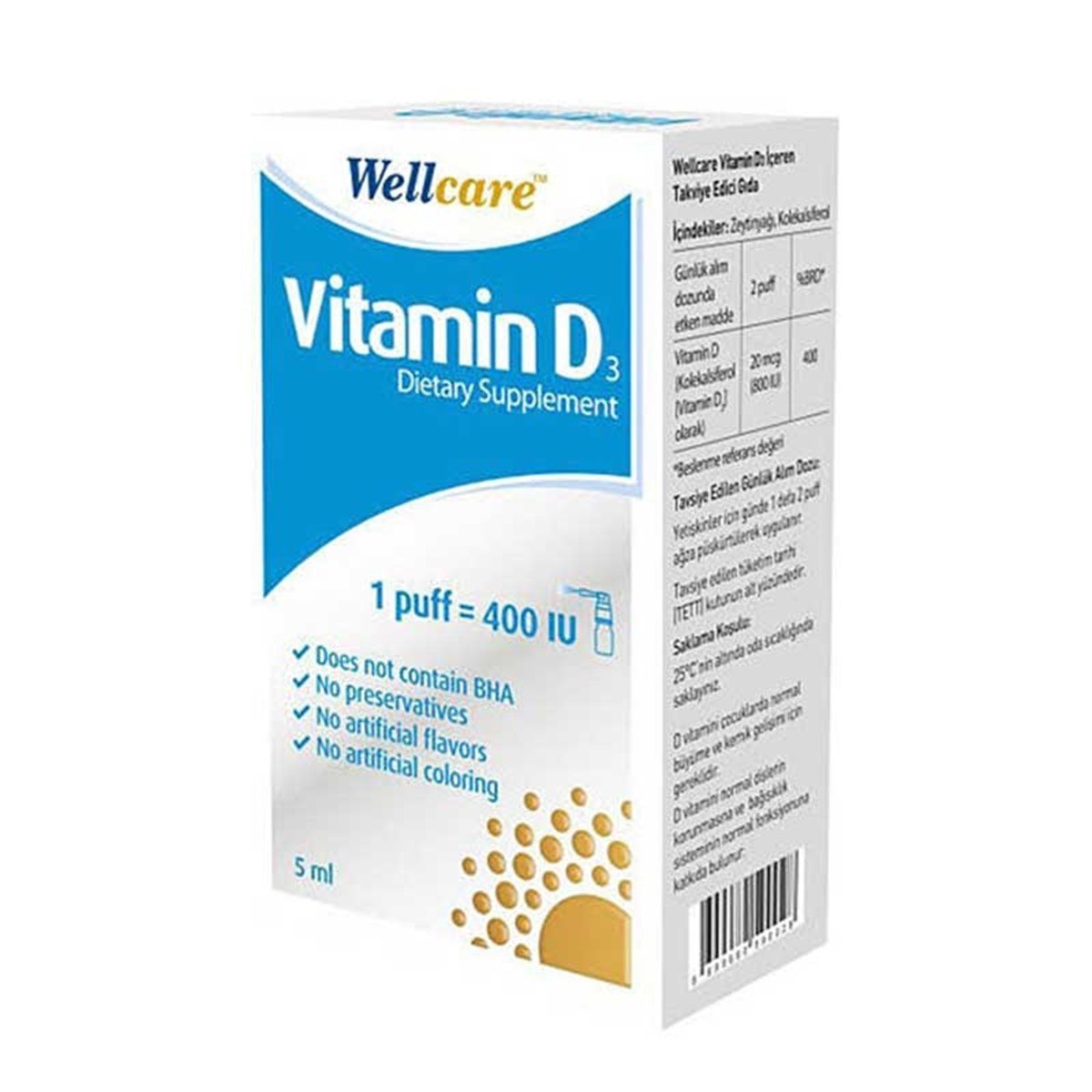 Wellcare Vitamin D3 400IU 5ml