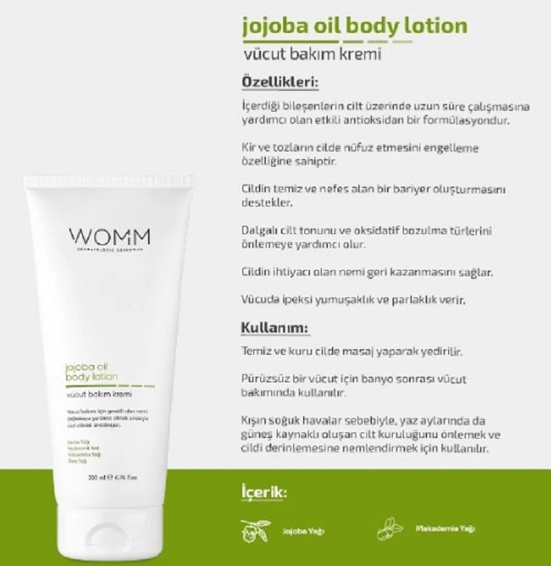 Womm Womm Jojoba Oil Body Lotion Vücut Bakım Kremi 200 ml