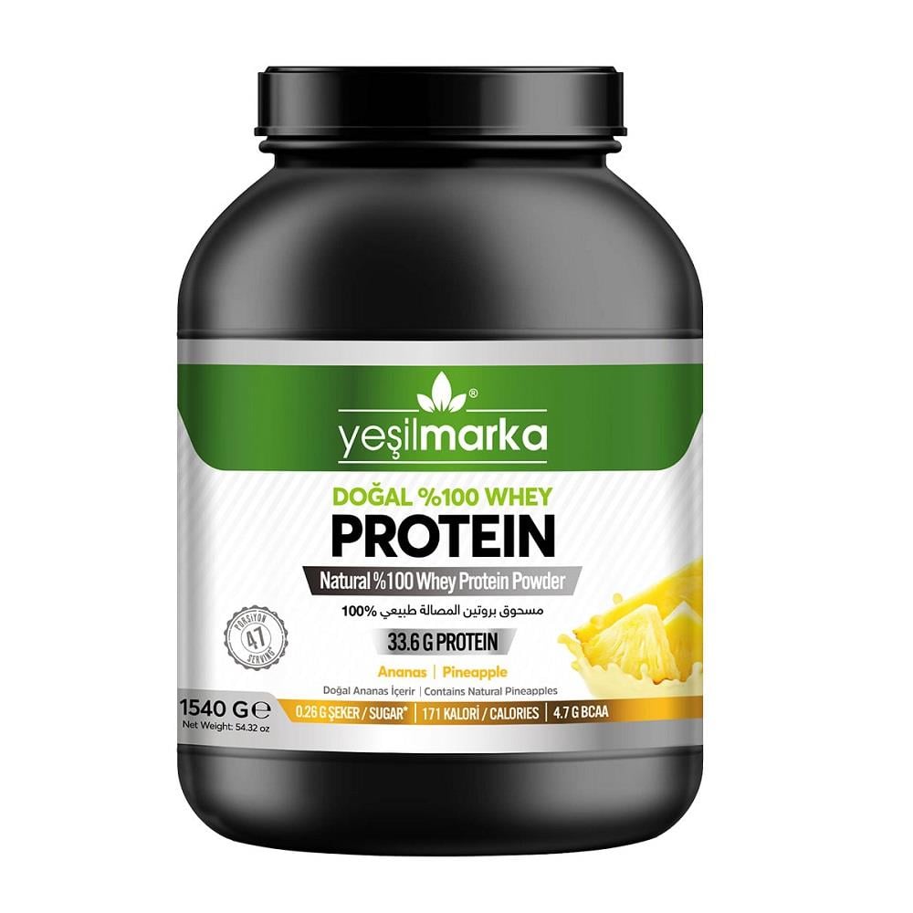 Yeşilmarka Yeşilmarka Doğal Whey Protein Tozu Ananas 1540 gr