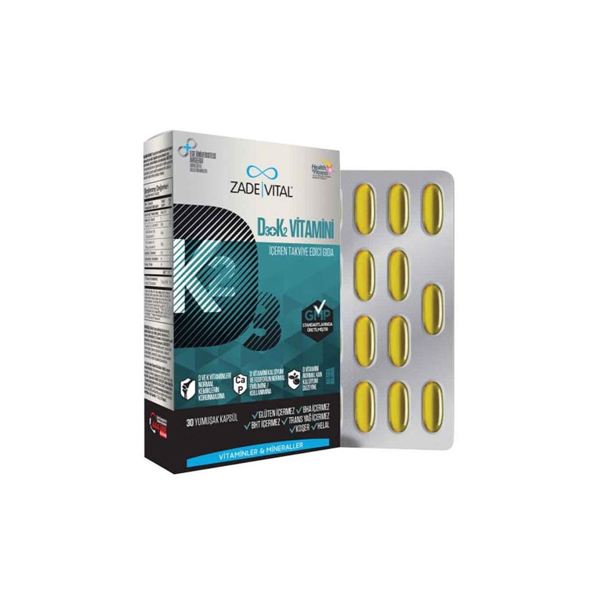 Zade Vital Zade Vital D3+K2 Vit Blister 30 Kapsül