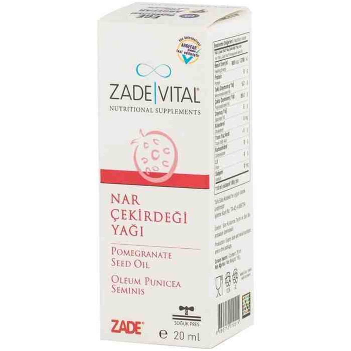 Zade Vital Zade Vital Nar Çekirdeği Yaği 20 ml