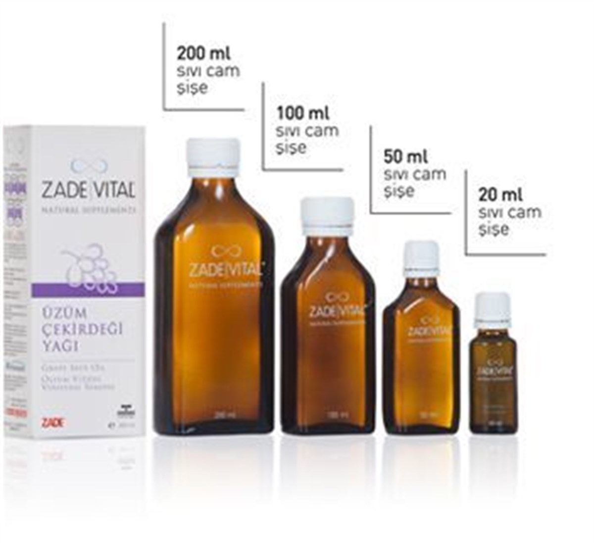Zade Vital Zade Vital Üzüm Çekirdeği Yaği Cam Şise 50 Ml