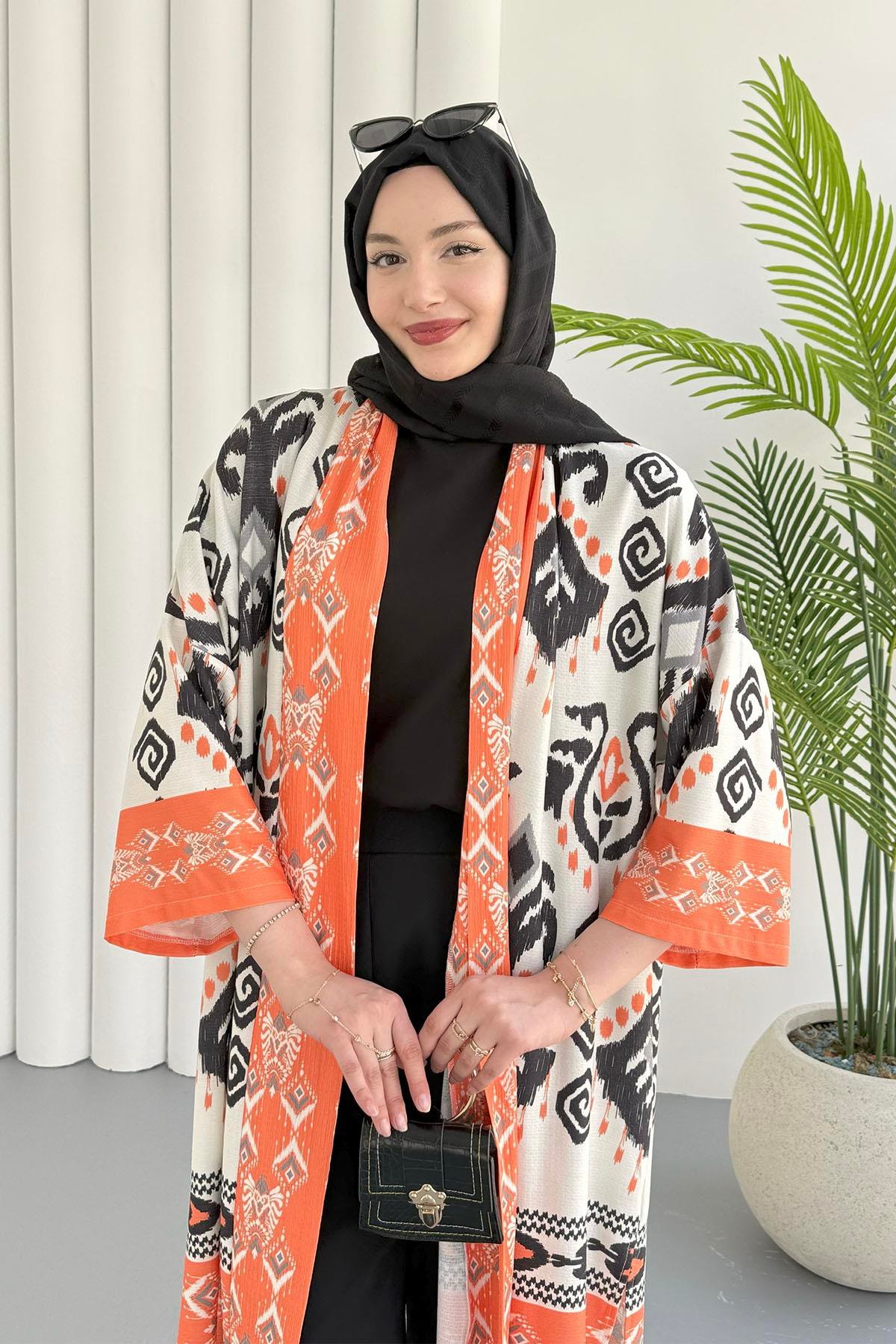 Çini Desen Kimono-TURUNCU