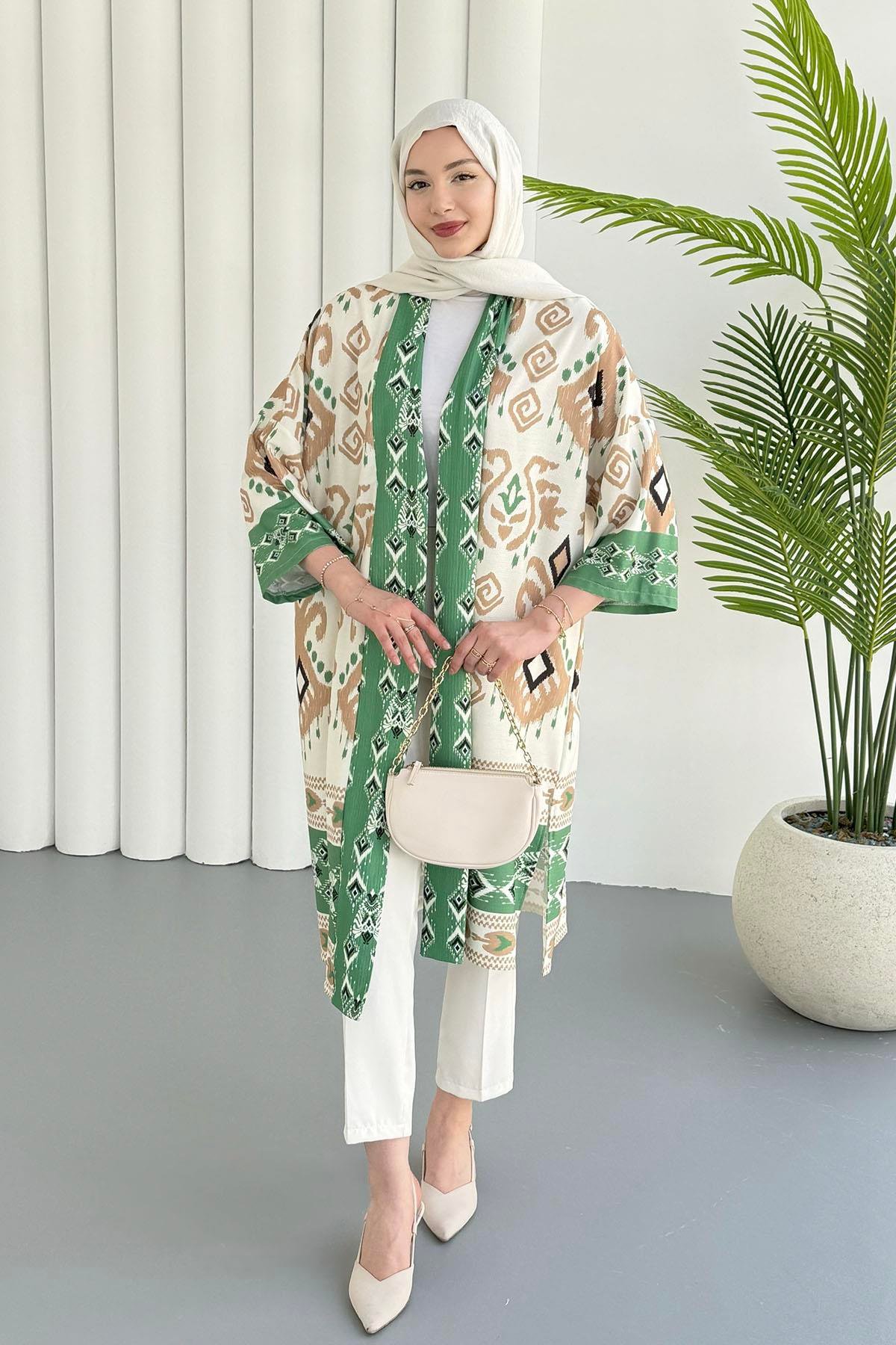 Çini Desen Kimono-YEŞİL