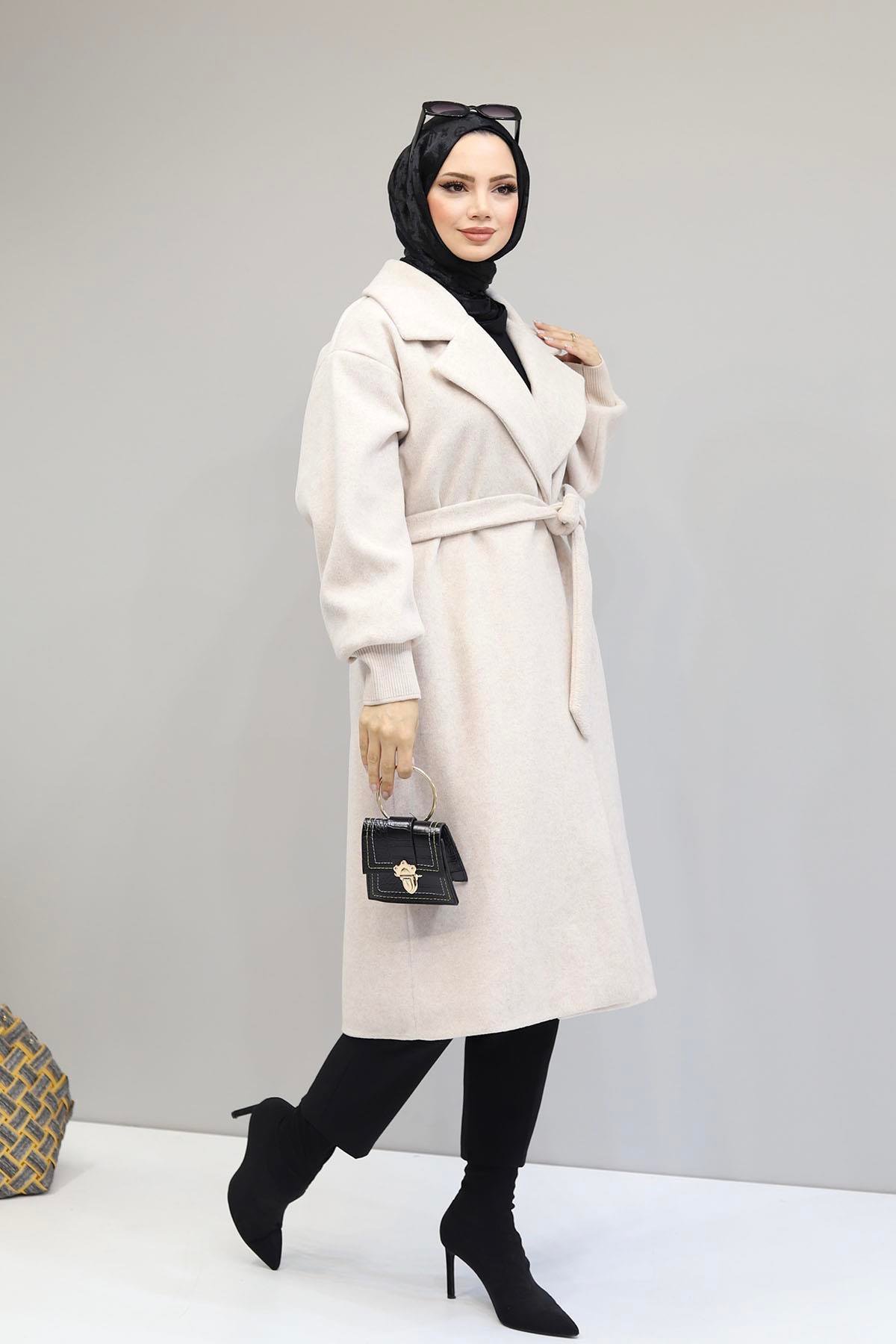 Kaşmir Premium Astarlı Oversize Kaban-TAŞ