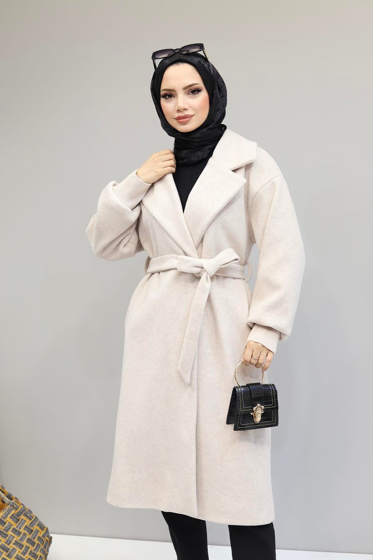 Kaşmir Premium Astarlı Oversize Kaban-TAŞ
